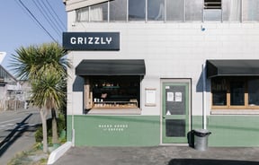 Grizzly Baked Goods shopfront in Christchurch's Sydenham suburb.