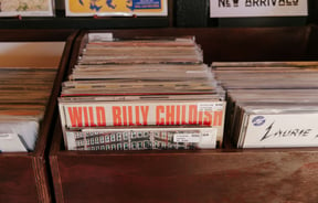 Lots of records for sale at Ride On Super Sound.