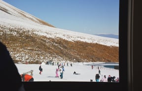 People skiing at one New Zealand's best ski fields Roundhill.