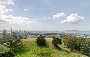 Beautiful view looking out across Auckland from Mt Eden
