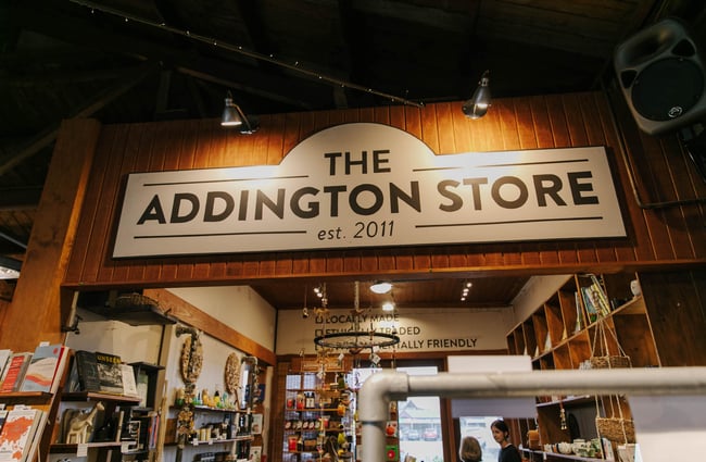 The Addington Store sign in Christchurch.