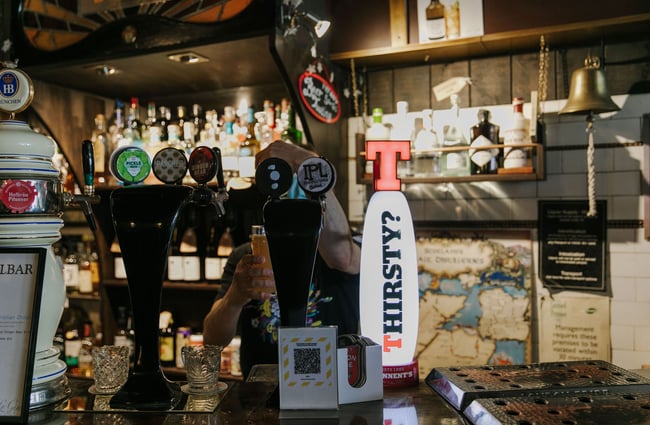 Beer taps at Albar, Dunedin.