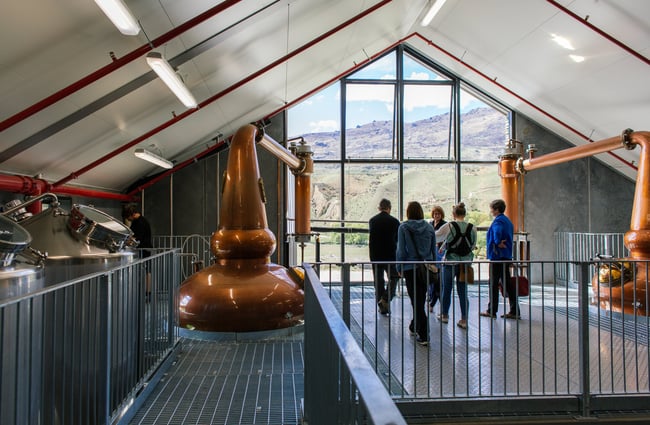 A distillery tour taking place.
