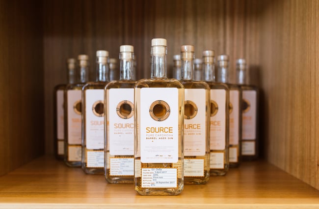 Bottles of Source Gin.