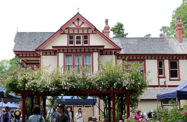 The historic house at the Christchurch Farmers Market.