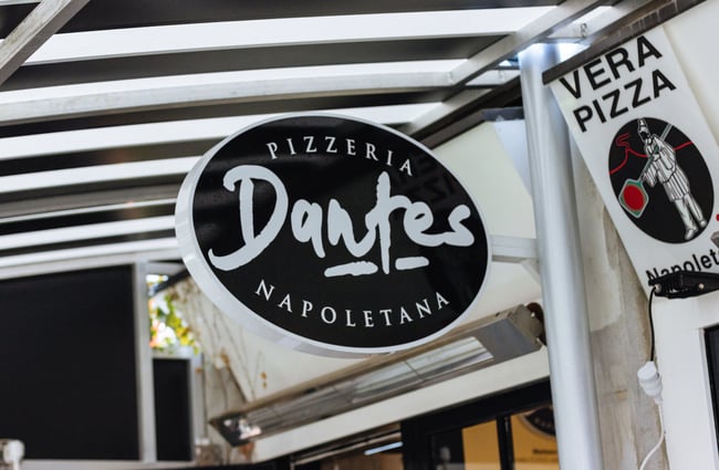 Dantes front sign.