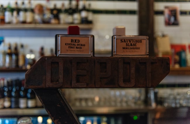 Iron depot beers on tap.