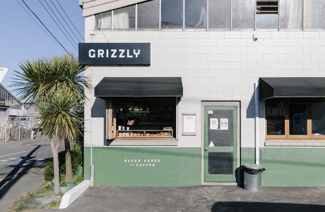 Grizzly Baked Goods shopfront in Christchurch's Sydenham suburb.