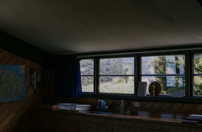 A view of outside from a cabin.