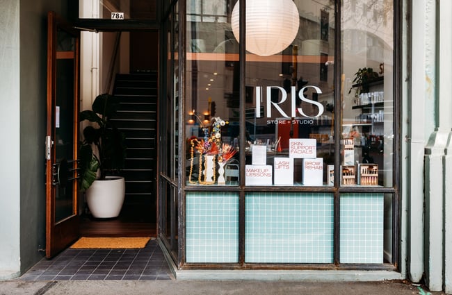 A close up of the Iris Store + Studio building.