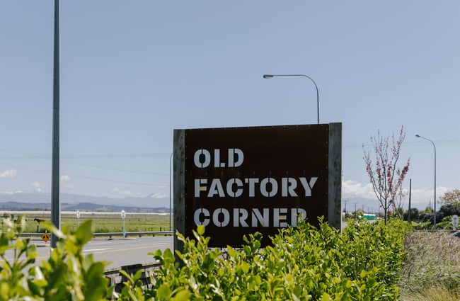 Old Factory Corner sign.