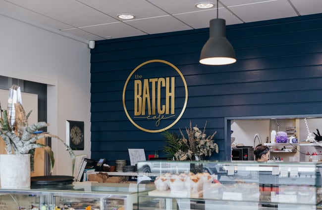 The Batch signage behind the counter.