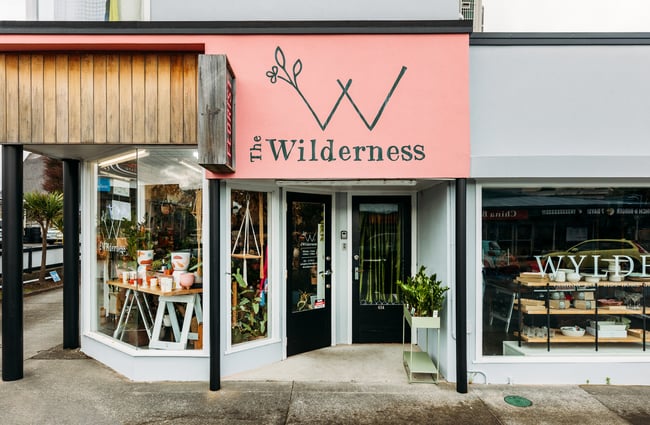 The entrance to the Wilderness store.