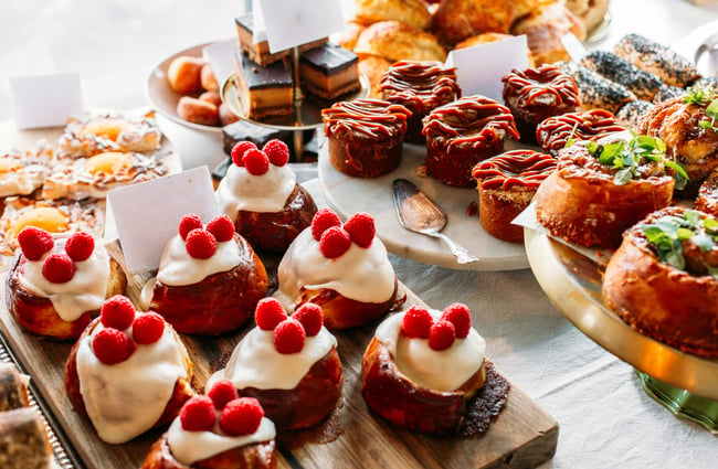 A range of pastries and treats on display at Tomboy, Wellington.