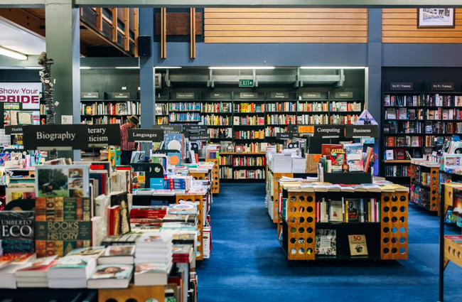 The inside of the University of Canterbury Bookshop.