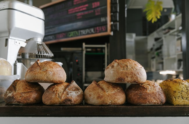 Freshly baked bread at Vanguard, Dunedin.