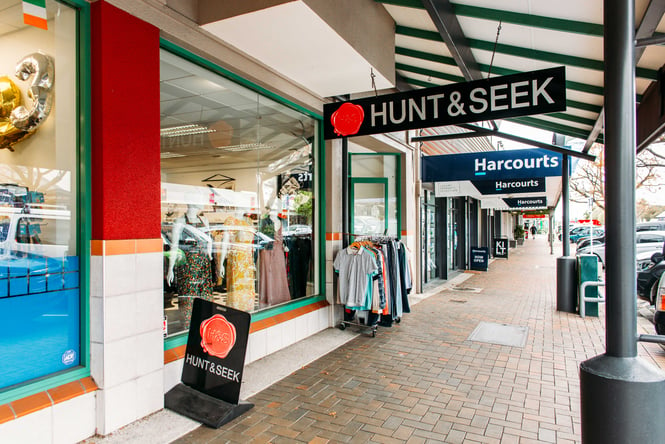 The entrance to Hunt and Seek Havelock North.