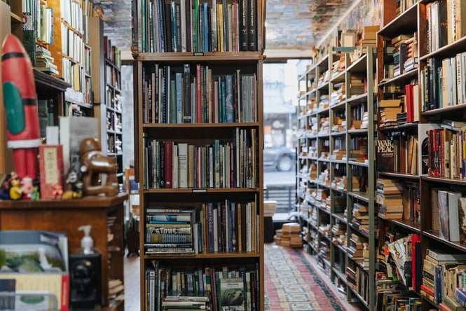 Interior view of Dead Souls Bookshop.