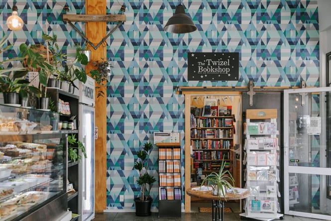 Inside Hydro Cafe and Twizel Bookshop in Twizel.