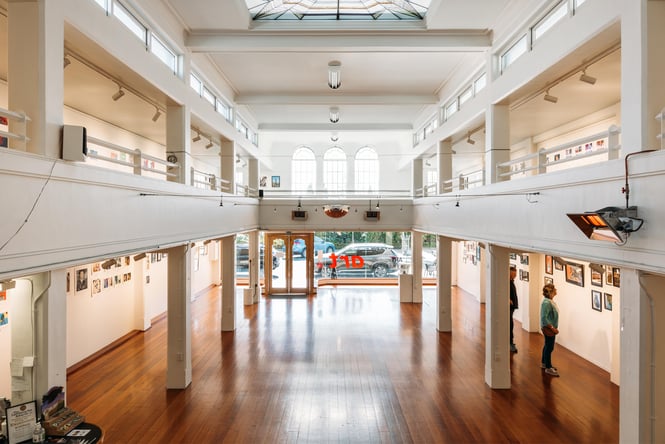 The inside of Hastings City Art Gallery.