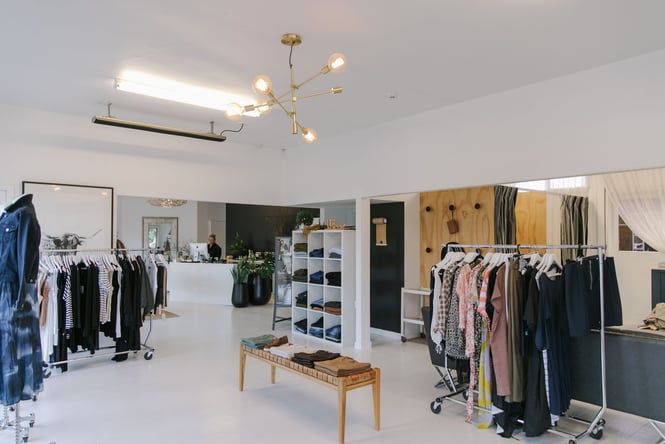 The large interior of Clothe clothing store in Methven.
