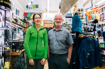 A photo of Colin and employee from Trek 'n' Travel, Hamilton.