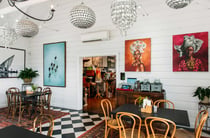 The eclectic interior of Birdwoods Gallery in Hastings.