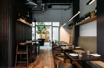 The empty restaurant at Cellar 495.