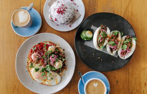 Birdseye view of brunch from Tees Street.