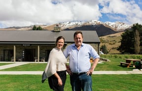 Desiree and Ash outside Cardrona Distillery.