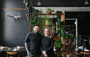 Yanina and Pablo Tacchini in their restaurant.
