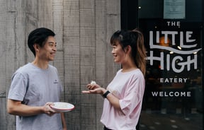 Andy Shiau and Mia Zhao outside Little High Eatery in Christchurch
