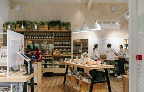 Retail and tasting area at Barker's Foodstore and Eatery, Geraldine.