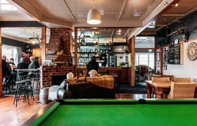 A pool table inside Blacks Hotel Central Otago.