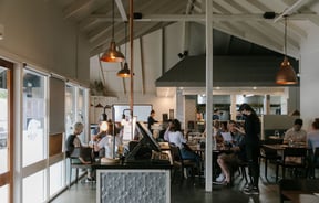 Restaurant dining room at Blue Lake Eatery and Bar, Tekapo.