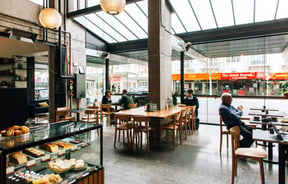 Seating area at Cafe Kopi.