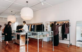 Customers being served at Company Store.
