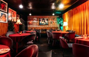 The bright and colourful interior of the Dome Cinema Gisborne.