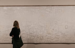 A woman looking at art.
