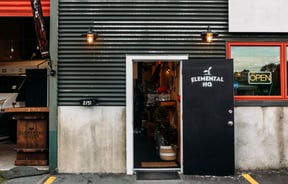 Exterior door of Elemental Eats.