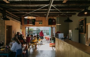 Interior view of the bar at Emporium Brewing, Kaikōura.