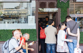 People lining up for gelato.