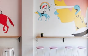 Close up of artwork on the wall.