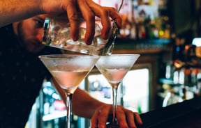 Cocktails being made.