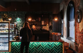 A customer ordering at the counter.