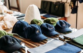 A close up of caps on a table at Honest Wolf in Rangitikei.