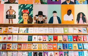 Cards and posters on display inside Iko Iko Cuba Street, Wellington shop.