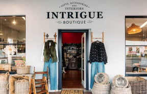 The front door to Intrigue Boutique in Bulls.