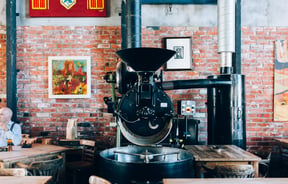 Close up of the coffee machine at Lyttelton Coffee Company cafe.