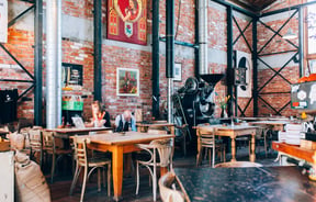 The cafe interior at Lyttelton Coffee Company cafe.